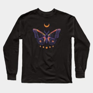 Luna moth butterfly with moon phases Long Sleeve T-Shirt